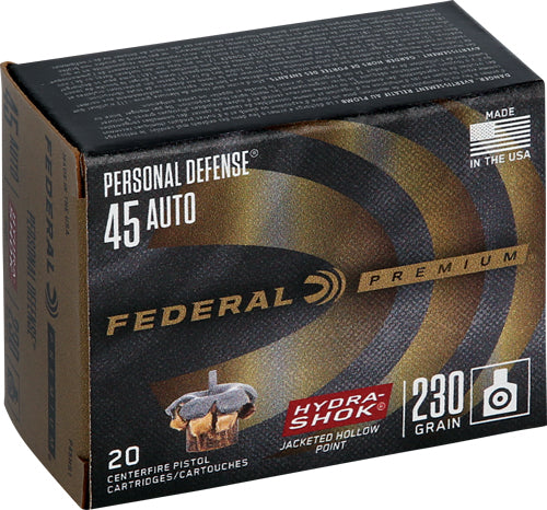 Federal .45 ACP Personal Defense 230gr Hydra-Shok JHP Ammo