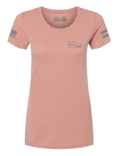 GLOCK LADIES "GLOCK GIRL FLAG TEE" SHORT SLEEVE LG PINK