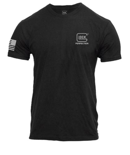 GLOCK PERFECTION FLAG TEE SHORT SLEEVE T SHIRT LG BLACK
