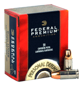Federal 9mm Luger Personal Defense 124gr Hydra-Shok JHP Ammo