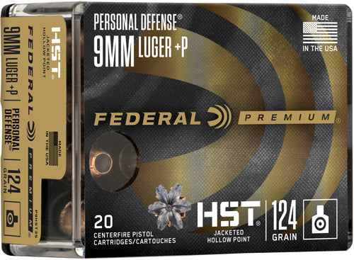 Federal 9mm Luger +P Personal Defense 124gr HST JHP Ammo