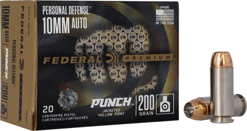 Federal 10mm Auto Personal Defense Punch 200gr JHP Ammo