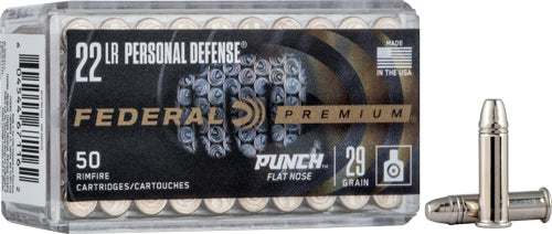 Federal .22 Long Rifle Premium Personal Defense Punch 29gr Solid Ammo