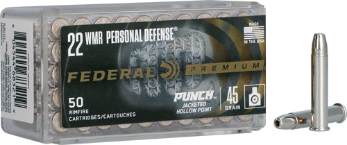 Federal .22 WMR Personal Defense Punch 45gr JHP Ammo