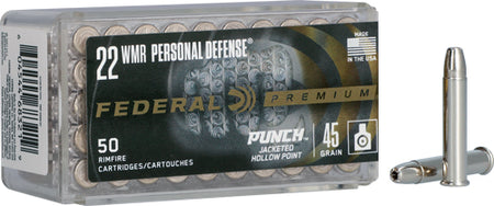 Federal .22 WMR Personal Defense Punch 45gr JHP Ammo