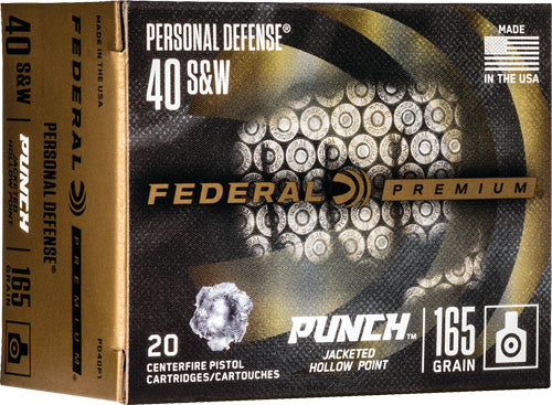 Federal .40 S&W Personal Defense Punch 165gr JHP Ammo