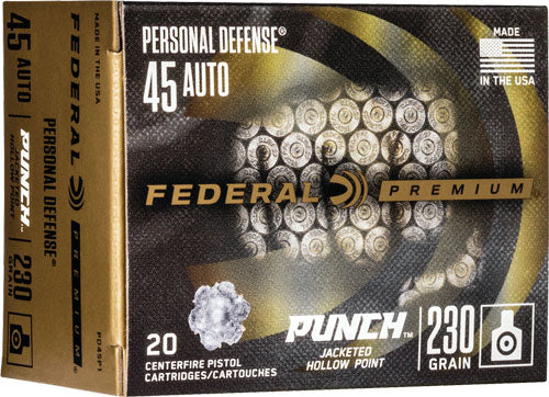 Federal .45 ACP Personal Defense 230gr Punch JHP Ammo