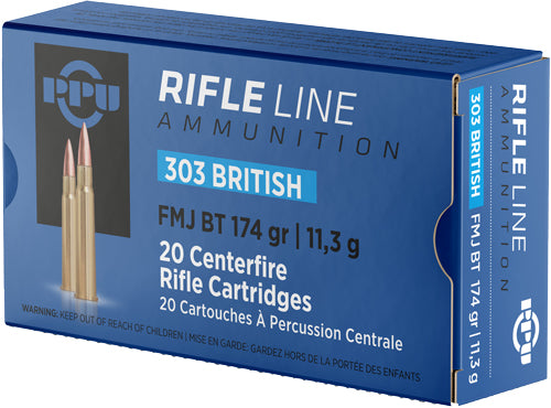 PPU .303 British 174gr FMJ BT Ammo