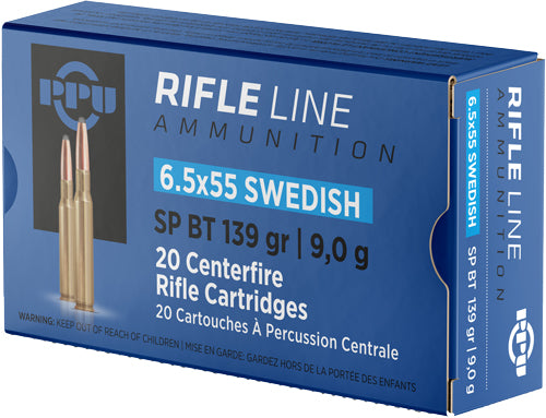 PPU 6.5x55mm Swedish 139gr SP Ammo