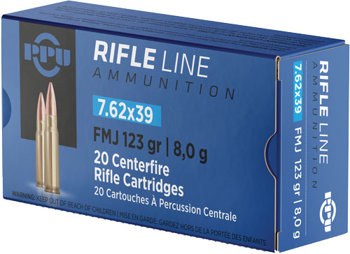 PPU 7.62x39mm Metric Rifle 123gr FMJ Ammo
