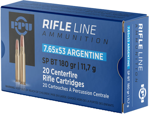 PPU 7.65x53mm Argentine 180gr SPBT Ammo