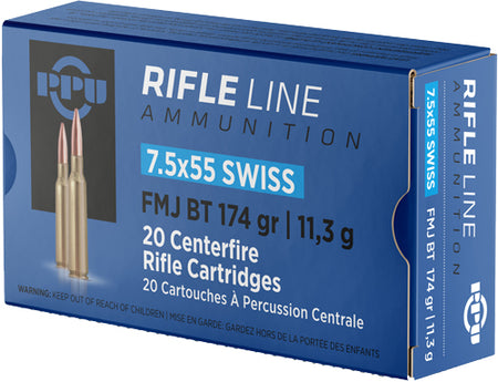 Prvi Partizan 7.5x55mm Swiss Metric Rifle 174gr FMJ Ammo