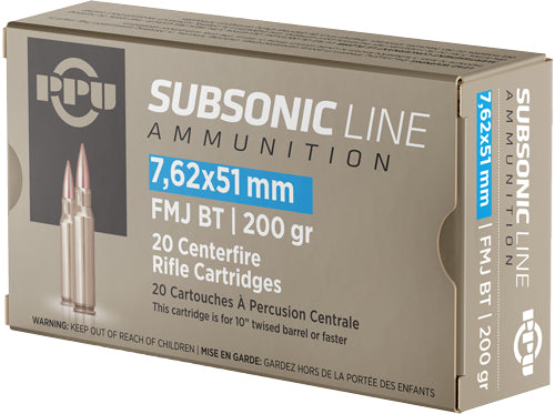 Prvi Partizan .308 Win / 7.62x51mm Subsonic 200gr FMJ Ammo