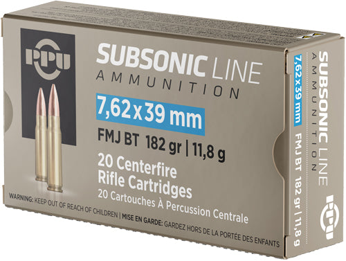 Prvi Partizan 7.62x39mm Subsonic 182gr FMJ Ammo