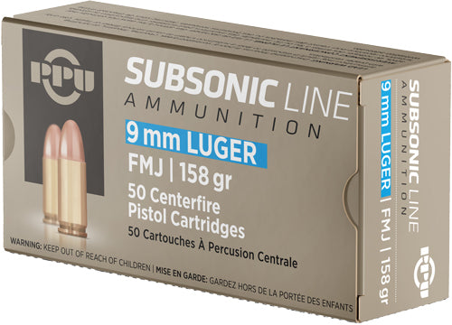Prvi Partizan 9mm Luger / Parabellum Subsonic 158gr FMJ Ammo