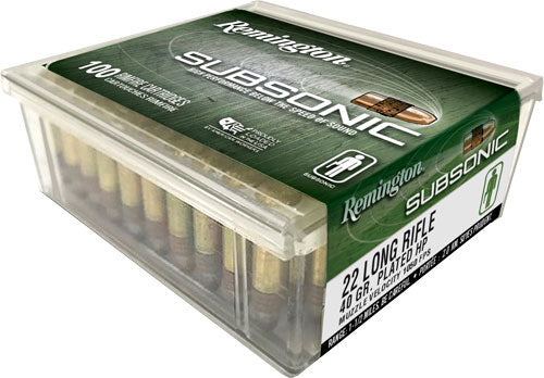 Remington .22 LR Subsonic 40gr CPHP Ammo - 100 Rounds