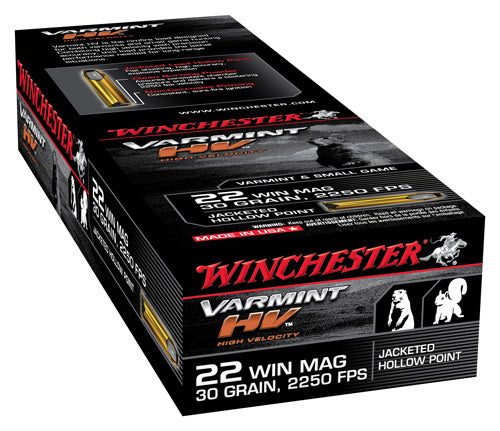 Winchester .22 WMR Varmint HV 30gr JHP Ammo