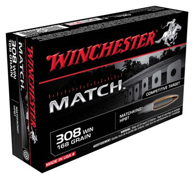 Winchester .308 Win / 7.62x51mm Match 168gr BTHP Ammo