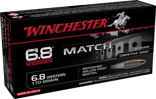 Winchester 6.8 Western Match 170gr BTHP Ammo