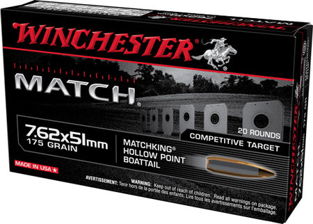 Winchester .308 Win / 7.62x51mm Match 175gr BTHP Ammo