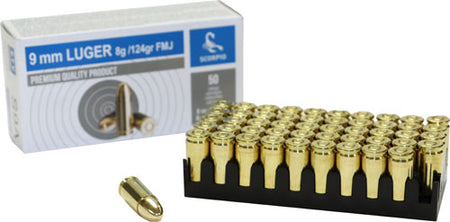 STV Scorpio 9mm Luger 124gr FMJ Ammo