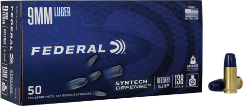 Federal S9SJT2 Syntech Defense LEAD-FREE Segmented Jacketed Hollow Point 138 Grain 9mm Luger/Parabellum 1050 fps