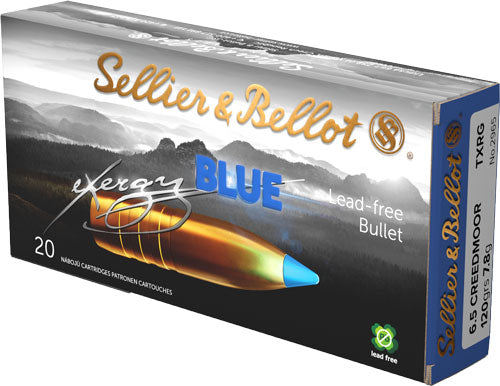 Sellier & Bellot 6.5mm Creedmoor eXergy Blue 120gr TXRG Ammo
