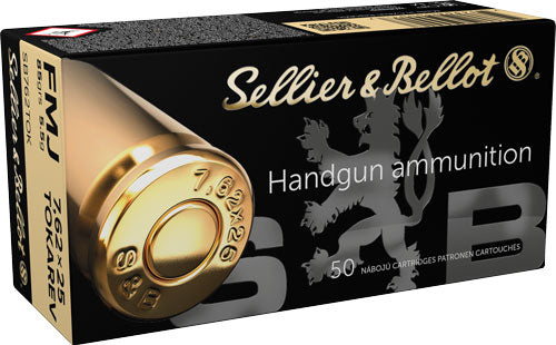 Sellier and Bellot 7.62x25mm Tokarev Handgun 85gr FMJ Ammo