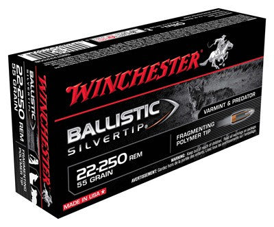 Winchester .22-250 Remington Ballistic Silvertip 55gr PolyTip Ammo