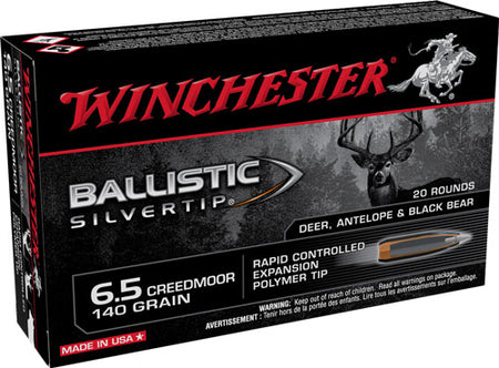Winchester SBST65CM Ballistic Silvertip Rapid Controlled Expansion Polymer Tip 140 Grain 6.5mm Creedmoor 2700 fps