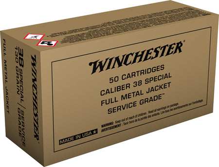 Winchester .38 Special Service Grade 130gr FMJ FN Ammo