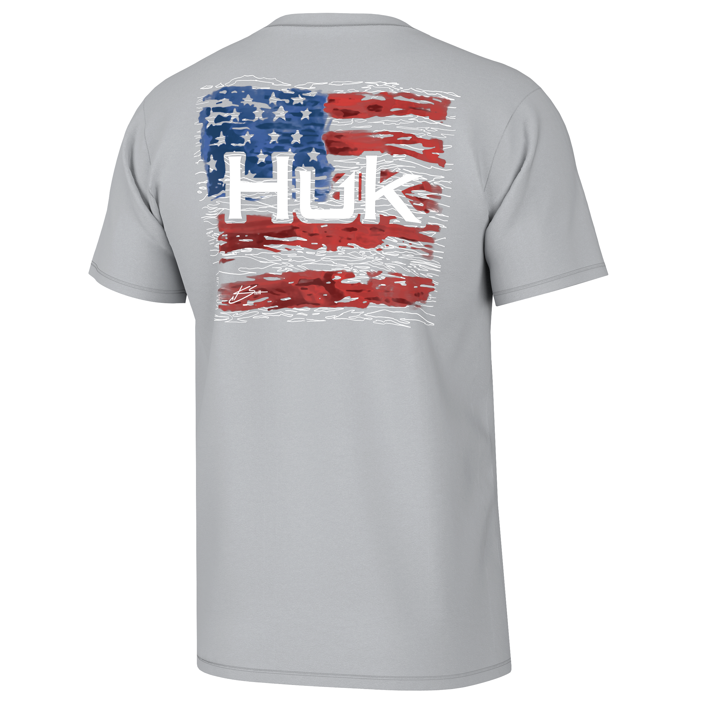 Huk KC Fly Flag Shirt Sleeve Shirt Harbor Mist XL