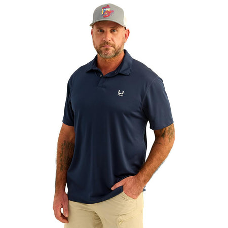 Huk Icon Polo Short Sleeve Shirt Naval Academy L