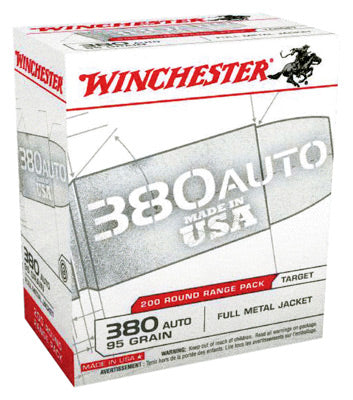 Winchester .380 ACP/Auto 95gr FMJ Ammo