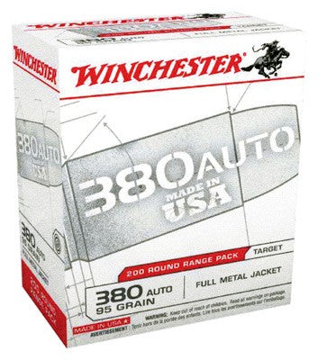 Winchester .380 ACP/Auto 95gr FMJ Ammo