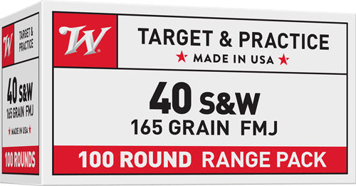 Winchester .40 S&W 165gr FMJ Ammo - 100 Rounds