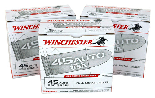 Winchester .45 Auto 230gr FMJ Ammo - 200 Rounds
