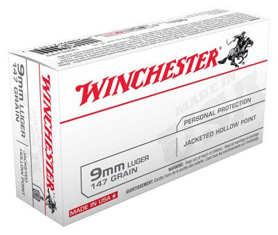 Winchester 9mm Luger 147gr JHP Ammo