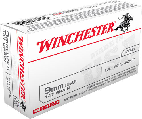 Winchester 9mm Luger USA 147gr FMJ FN Ammo