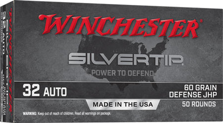Winchester .32 ACP Silvertip 60gr JHP Ammo