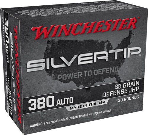 Winchester .380 ACP Silvertip 85gr JHP Ammo