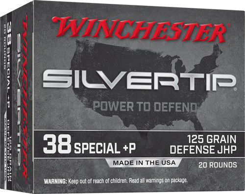 Winchester .38 Special +P Silvertip 125gr JHP Ammo