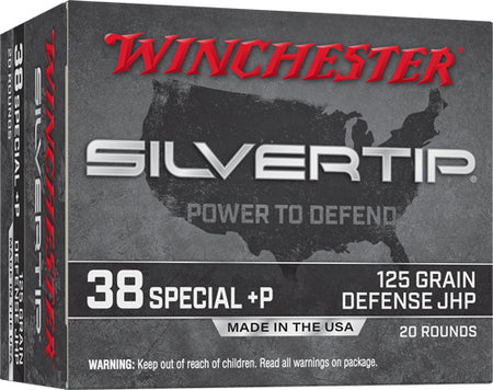 Winchester .38 Special +P Silvertip 125gr JHP Ammo
