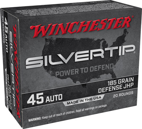 Winchester .45 ACP Silvertip 185gr JHP Ammo