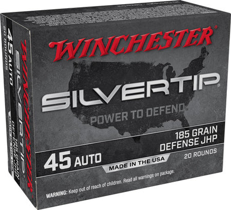 Winchester .45 ACP Silvertip 185gr JHP Ammo