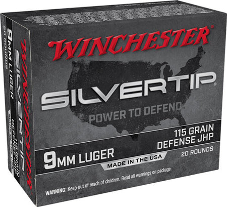 Winchester 9mm Luger Silvertip Defense 115gr JHP Ammo