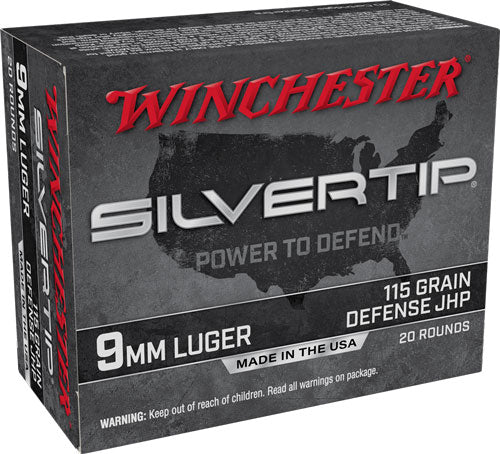 Winchester 9mm Luger Silvertip Defense 115gr JHP Ammo