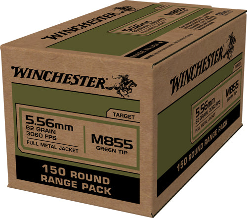 Winchester 5.56x45mm NATO M855 Green Tip Range Pack 62gr FMJ Ammo