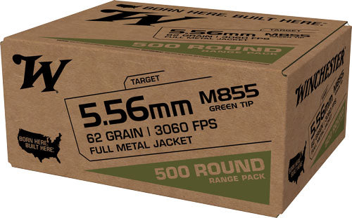 Winchester 5.56x45mm NATO M855 Green Tip Range Pack 62gr FMJ Ammo