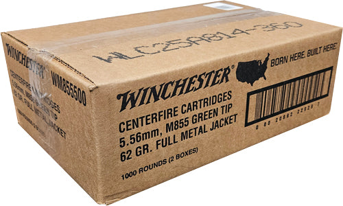 Winchester 5.56x45 NATO M855 62gr FMJ Ammo - 500 Rounds